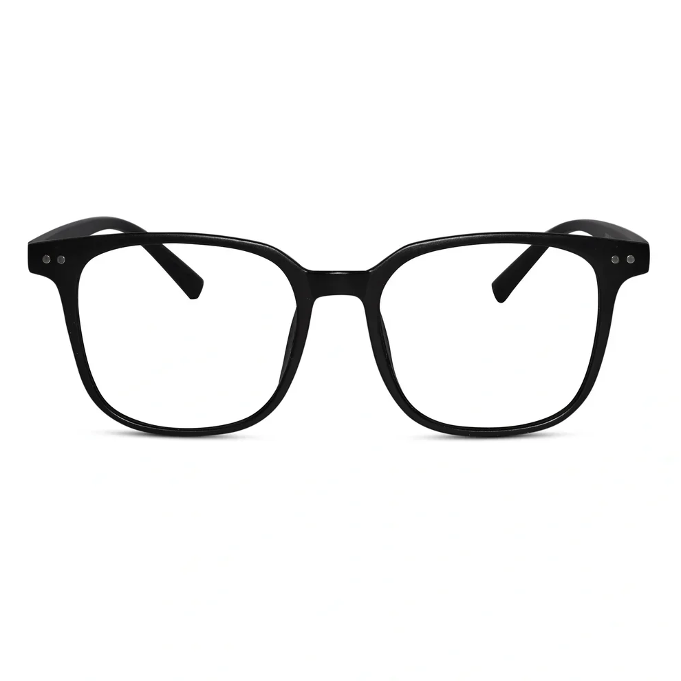 Matt Grey Square Eyeglasses For Men & Women - Image 8