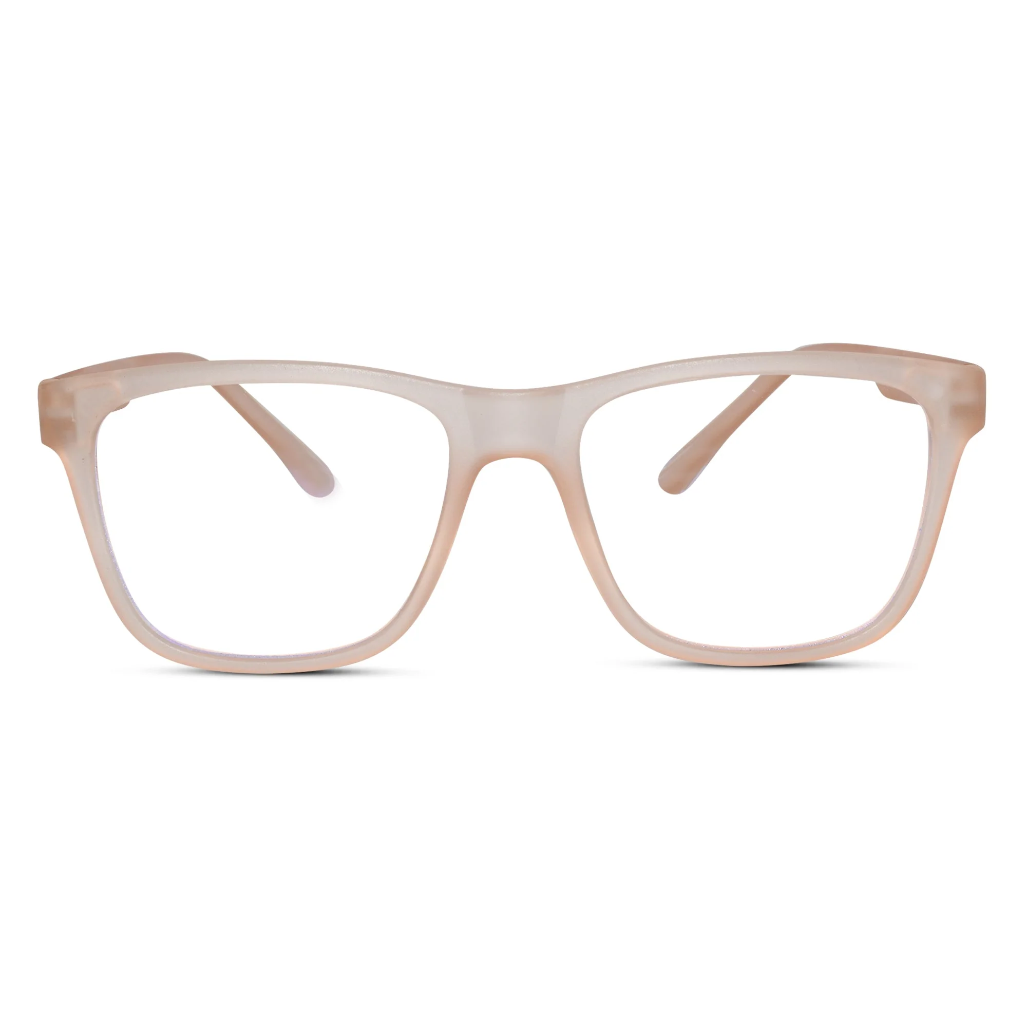 Matt Pink Rectangular Eyeglasses & Computer Glasses For Men & Women - Image 2