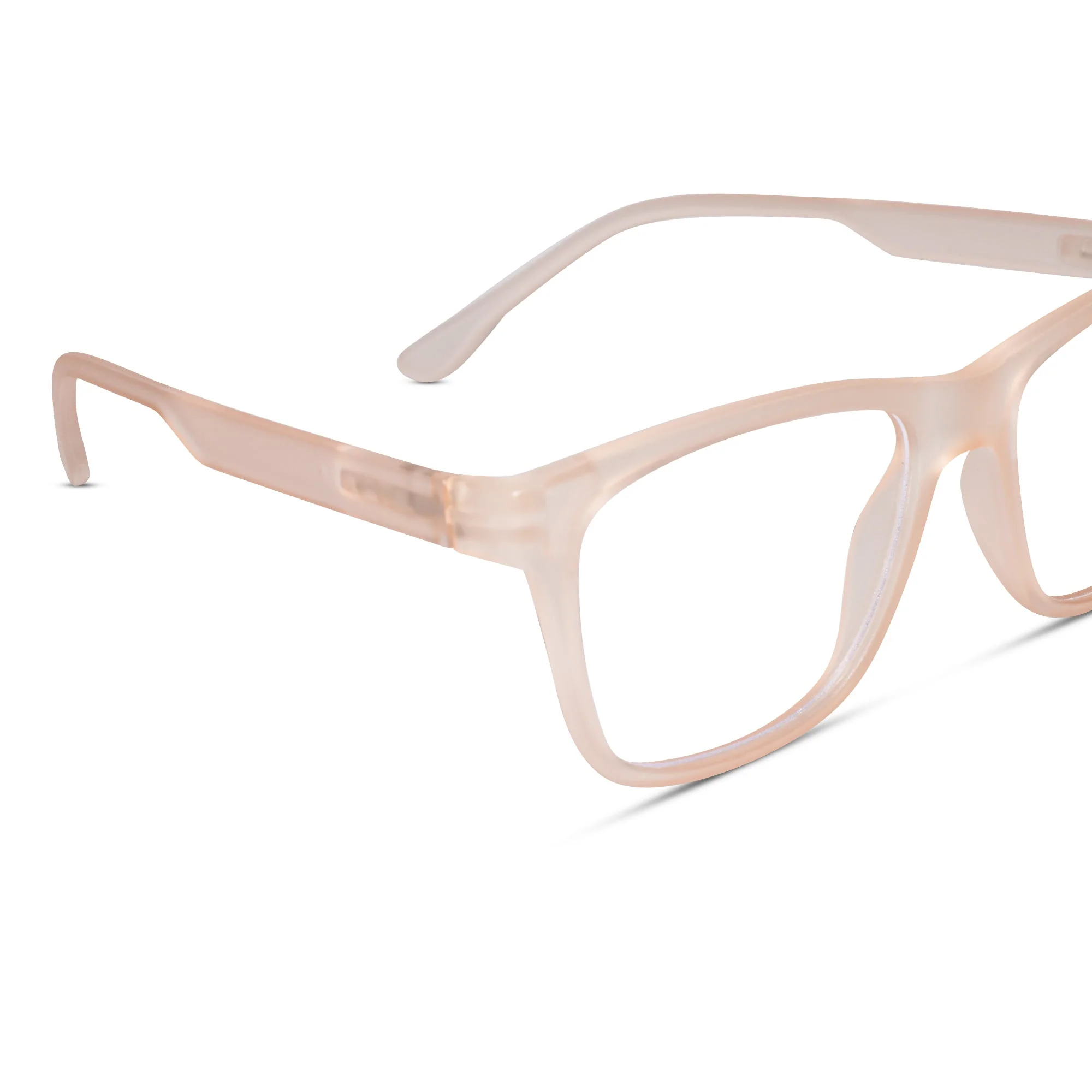 Matt Pink Rectangular Eyeglasses & Computer Glasses For Men & Women - Image 3