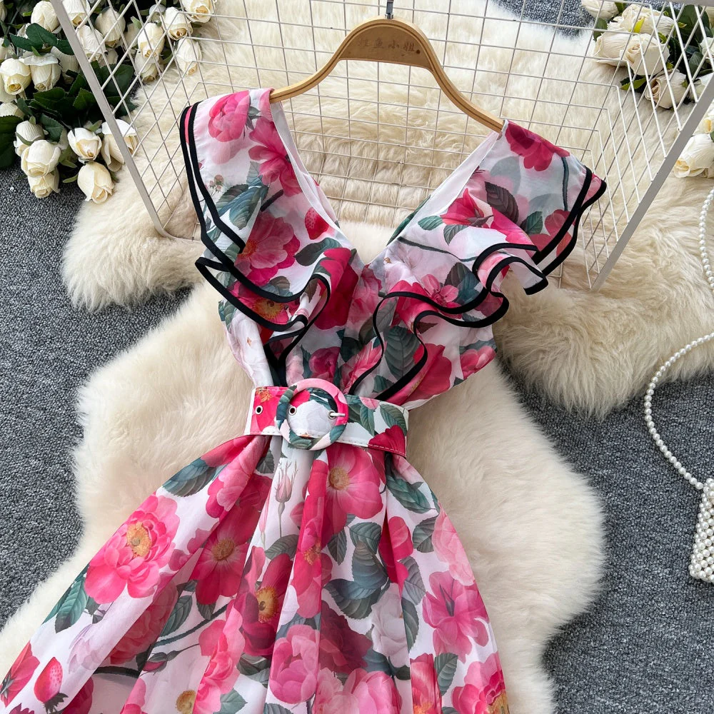 Maya Ruffled Sleeve Floral Dress - Image 3