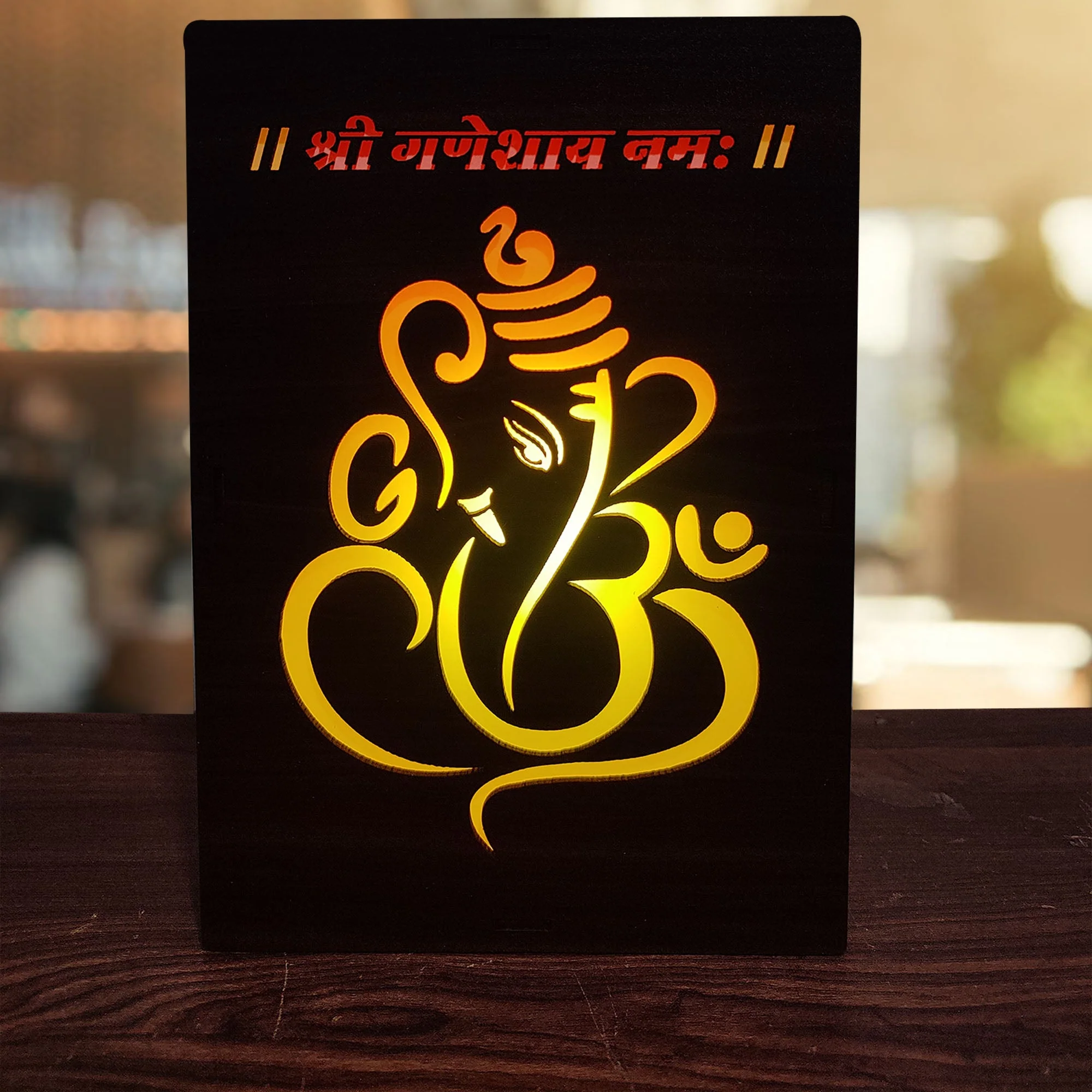 MDF Wood Art Work Led Frame Wooden Color with Laser Cut Finish - Image 13