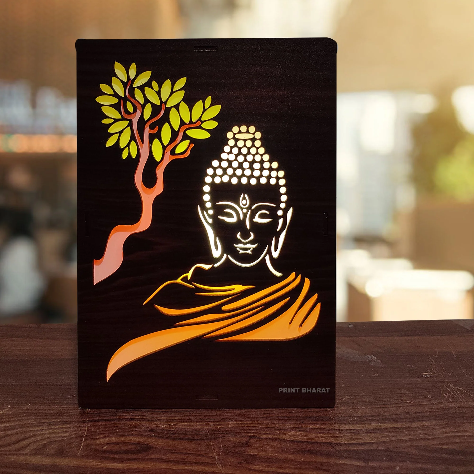 MDF Wood Art Work Led Frame Wooden Color with Laser Cut Finish - Image 32