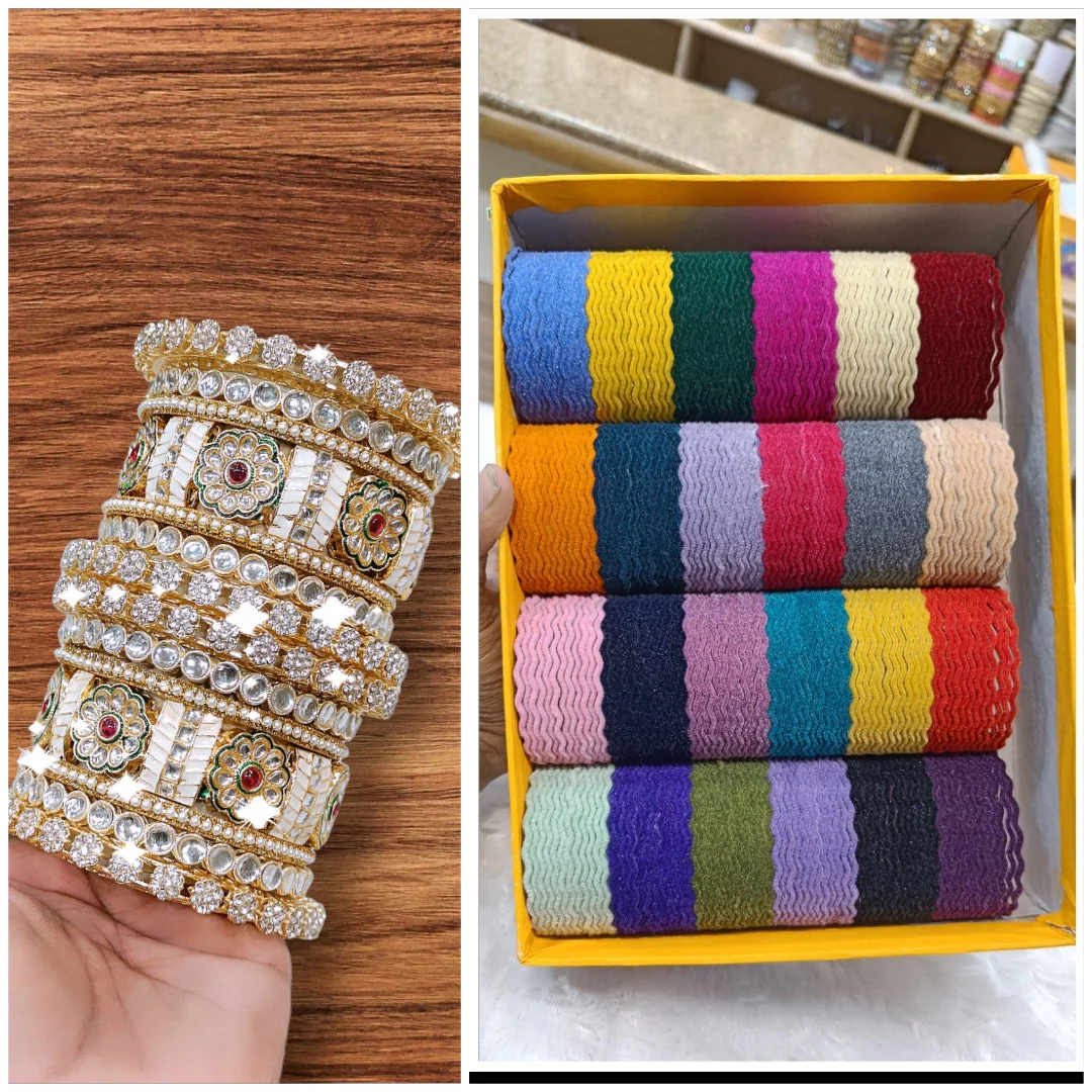 Meena Kari combo with bangles - Image 3