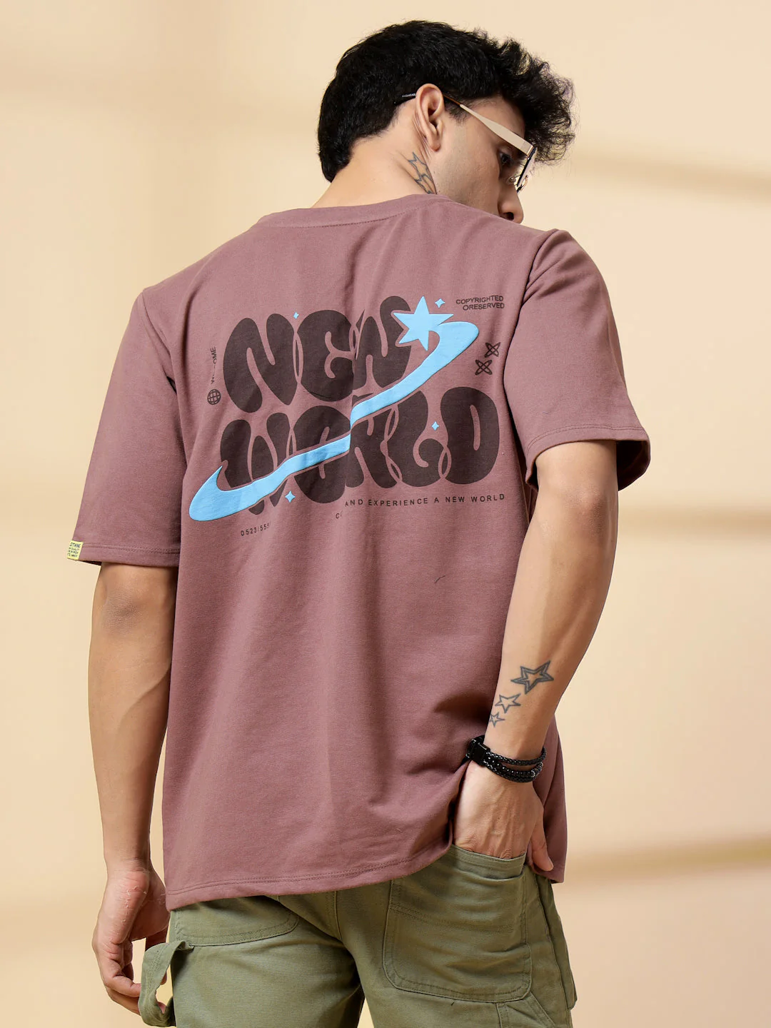 Men Black Typography Oversized T-shirt - Image 6