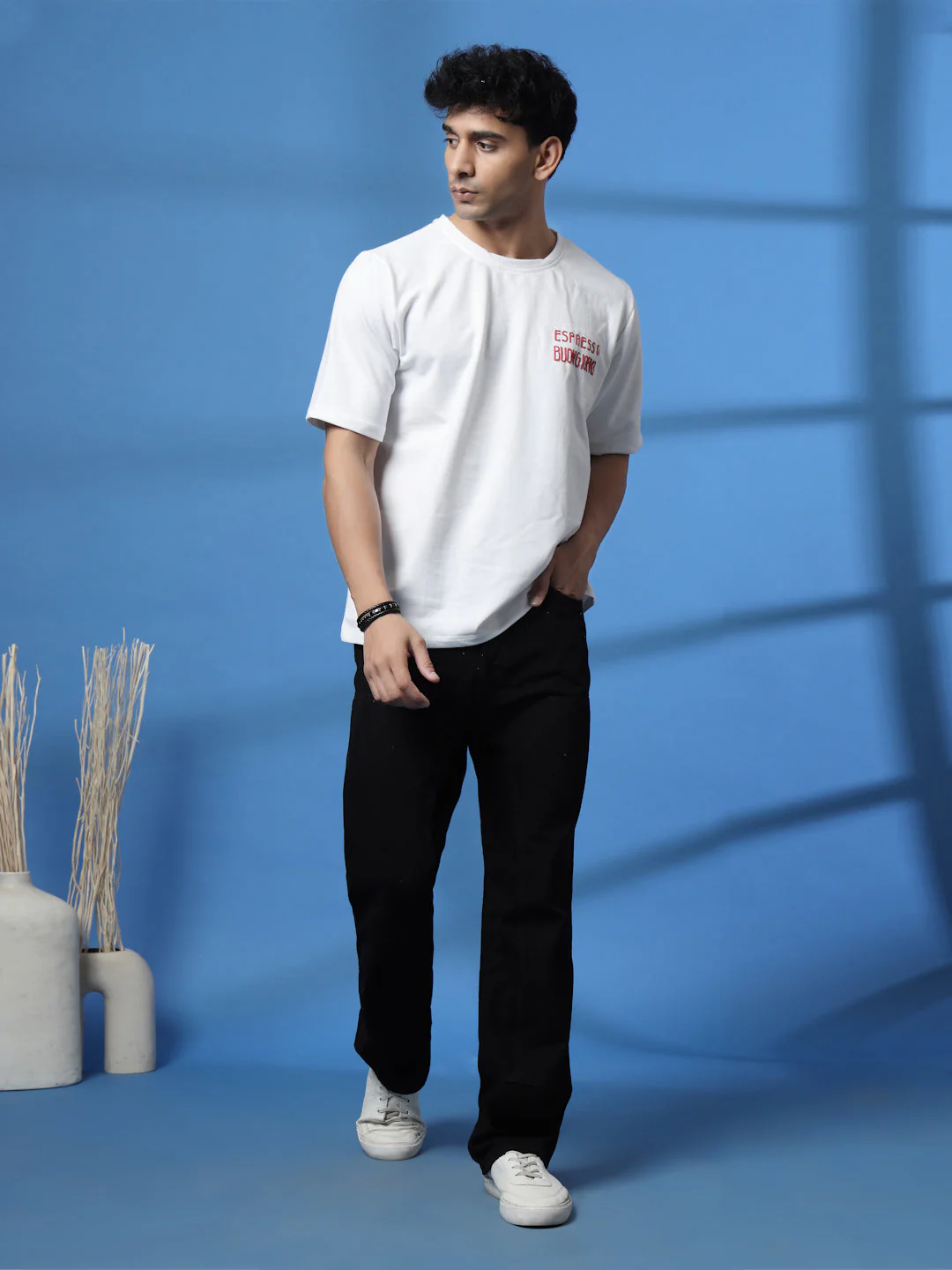 Men Black Typography Oversized T-shirt - Image 12