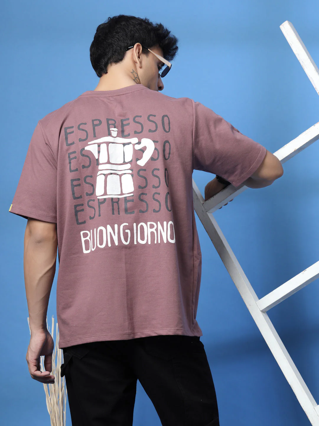 Men Black Typography Oversized T-shirt - Image 16