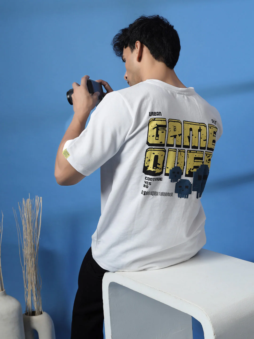 Men Game Over Purple Oversized Graphic T-shirt - Image 16