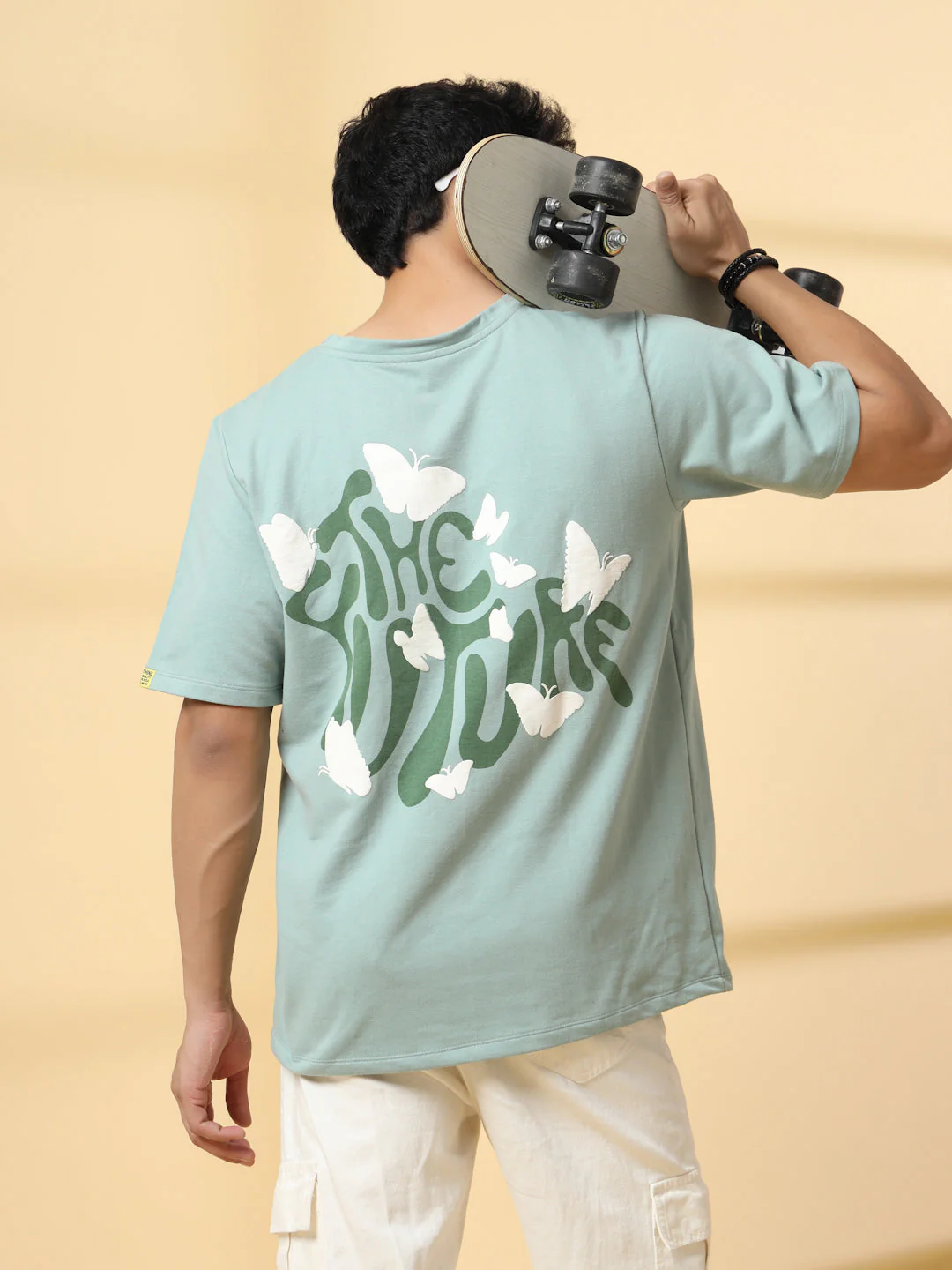 Men Jade Typography Oversized T-shirt