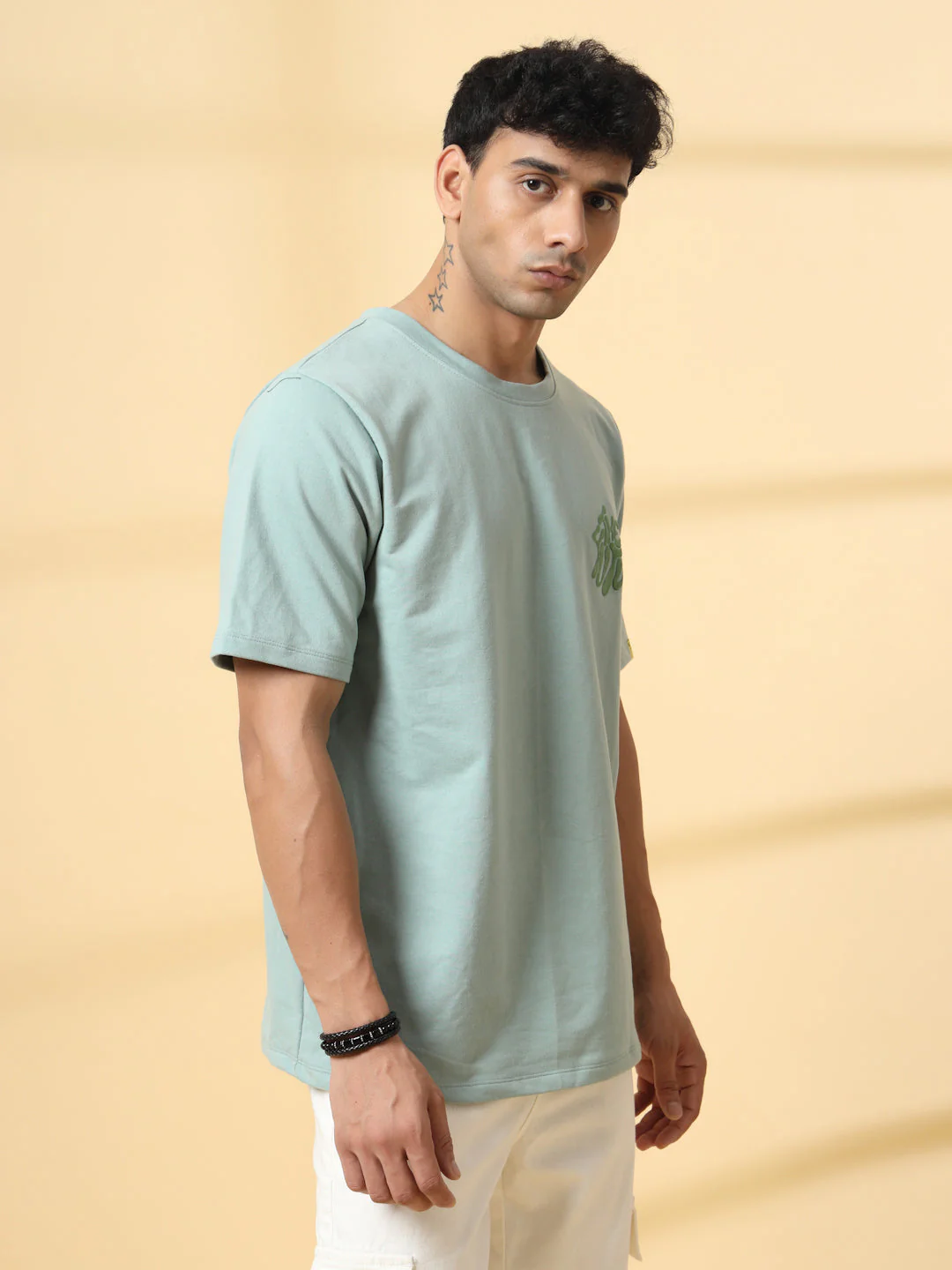 Men Jade Typography Oversized T-shirt - Image 4