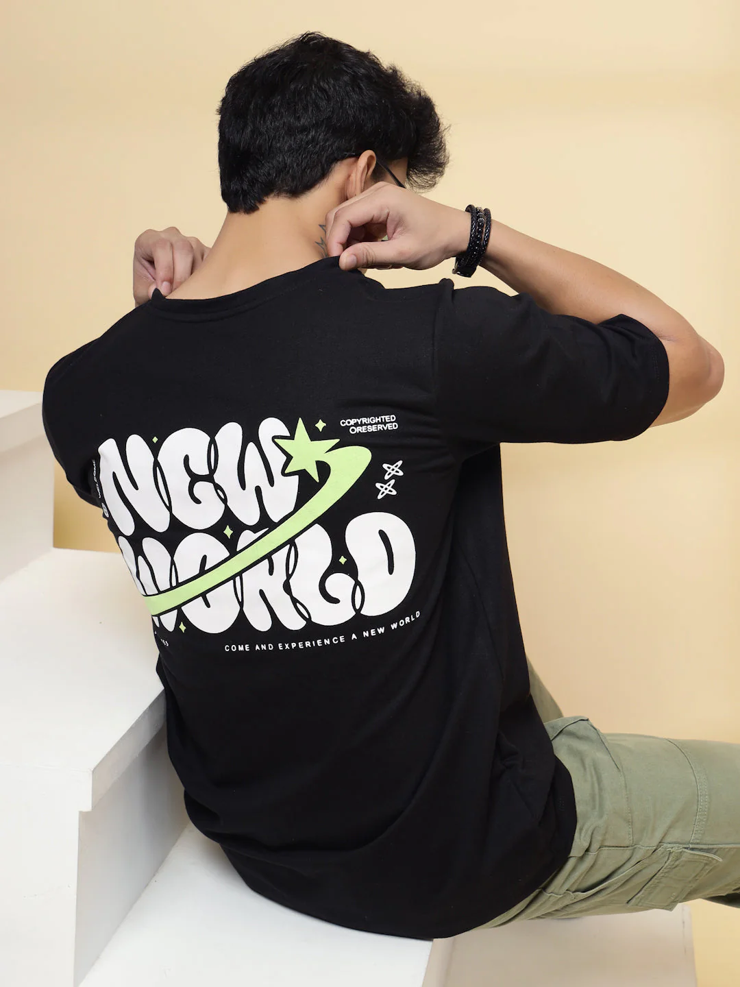 Men Mauve Typography Oversized T-shirt - Image 11