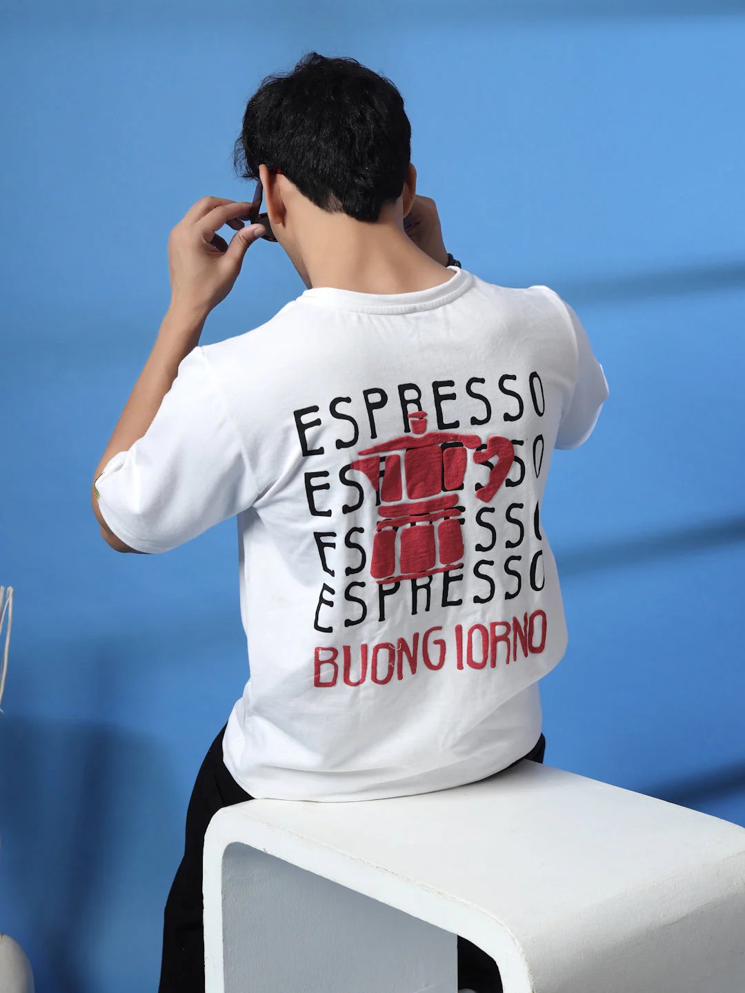 Men Mauve Typography Oversized T-shirt - Image 6