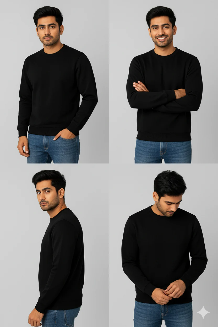 Men’s Solid Sweatshirt | Heavy 3-Thread Winter Sweatshirt | Warm & Comfortable - Image 12