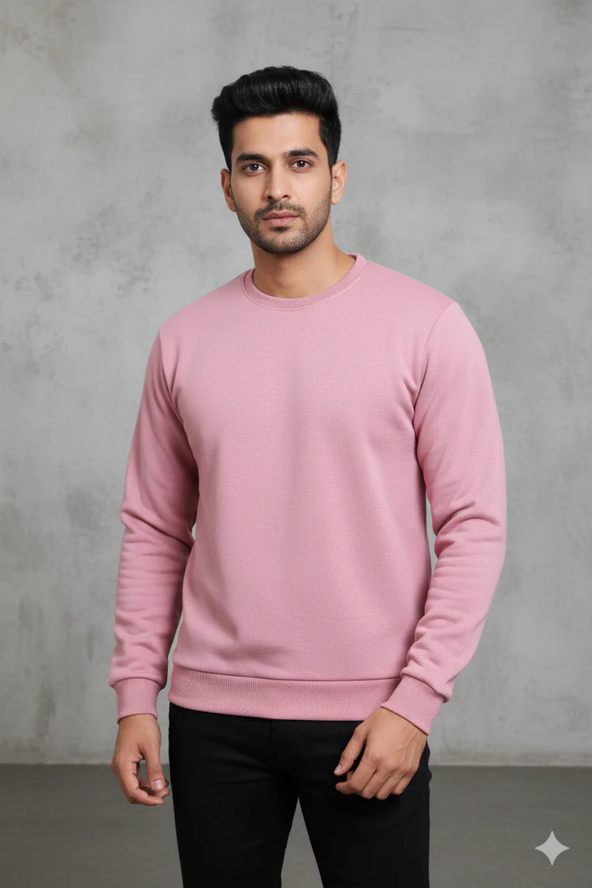 Men’s Solid Sweatshirt | Heavy 3-Thread Winter Sweatshirt | Warm & Comfortable - Image 18
