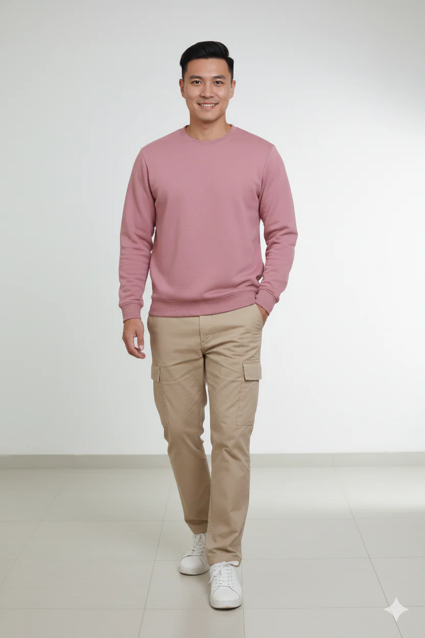 Men’s Solid Sweatshirt | Heavy 3-Thread Winter Sweatshirt | Warm & Comfortable - Image 8