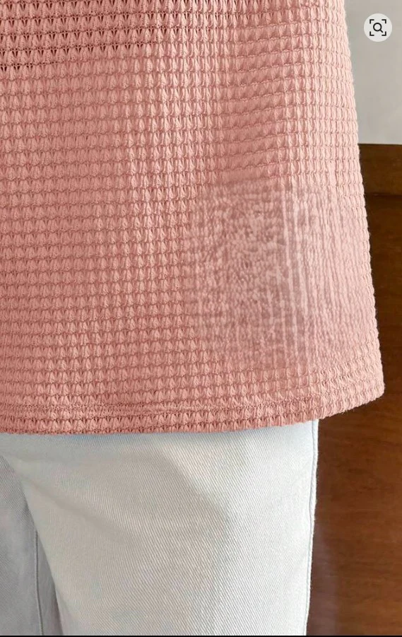 Men's Textured Sleeveless T-Shirt | Waffle Knit Casual Vest (Pink) - Image 3
