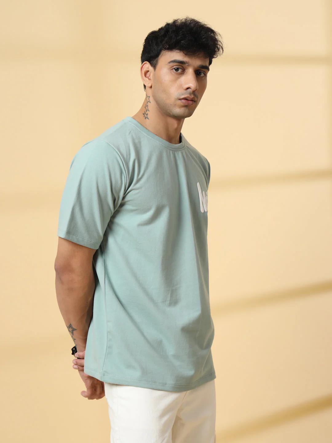 Men White Terry Oversized Printed T-shirt - Image 9