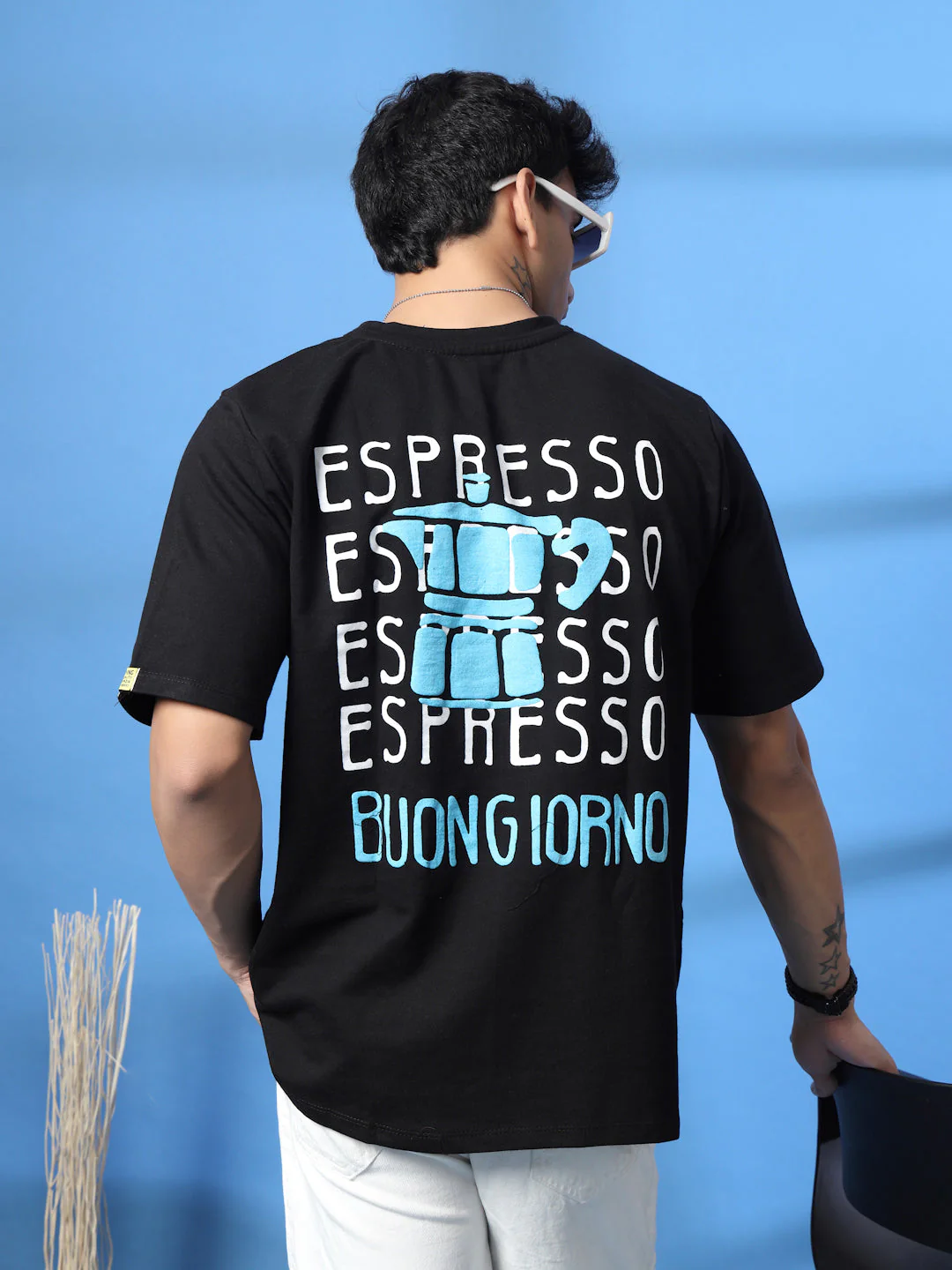 Men White Typography Oversized T-shirt - Image 6