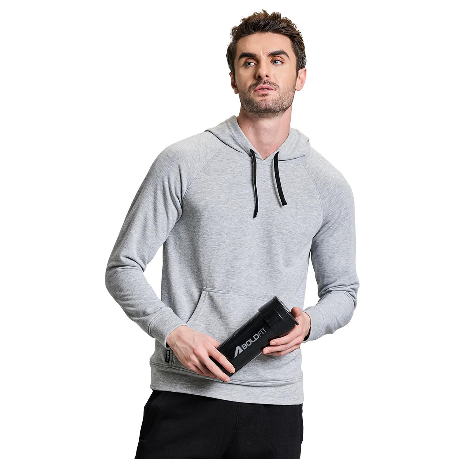 Men's Gym Hoodie  - Grey - Image 7