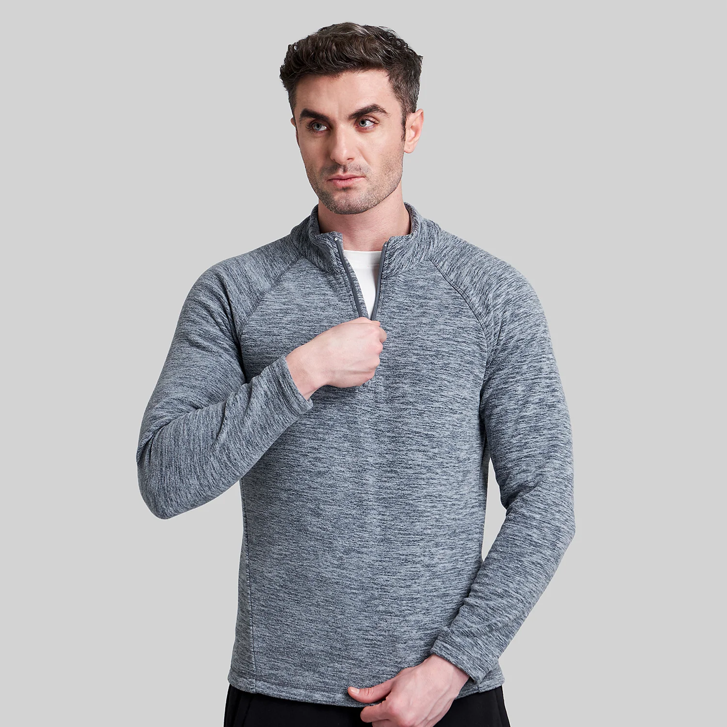 Mens Half Zip Sweatshirt Fleece - Image 2