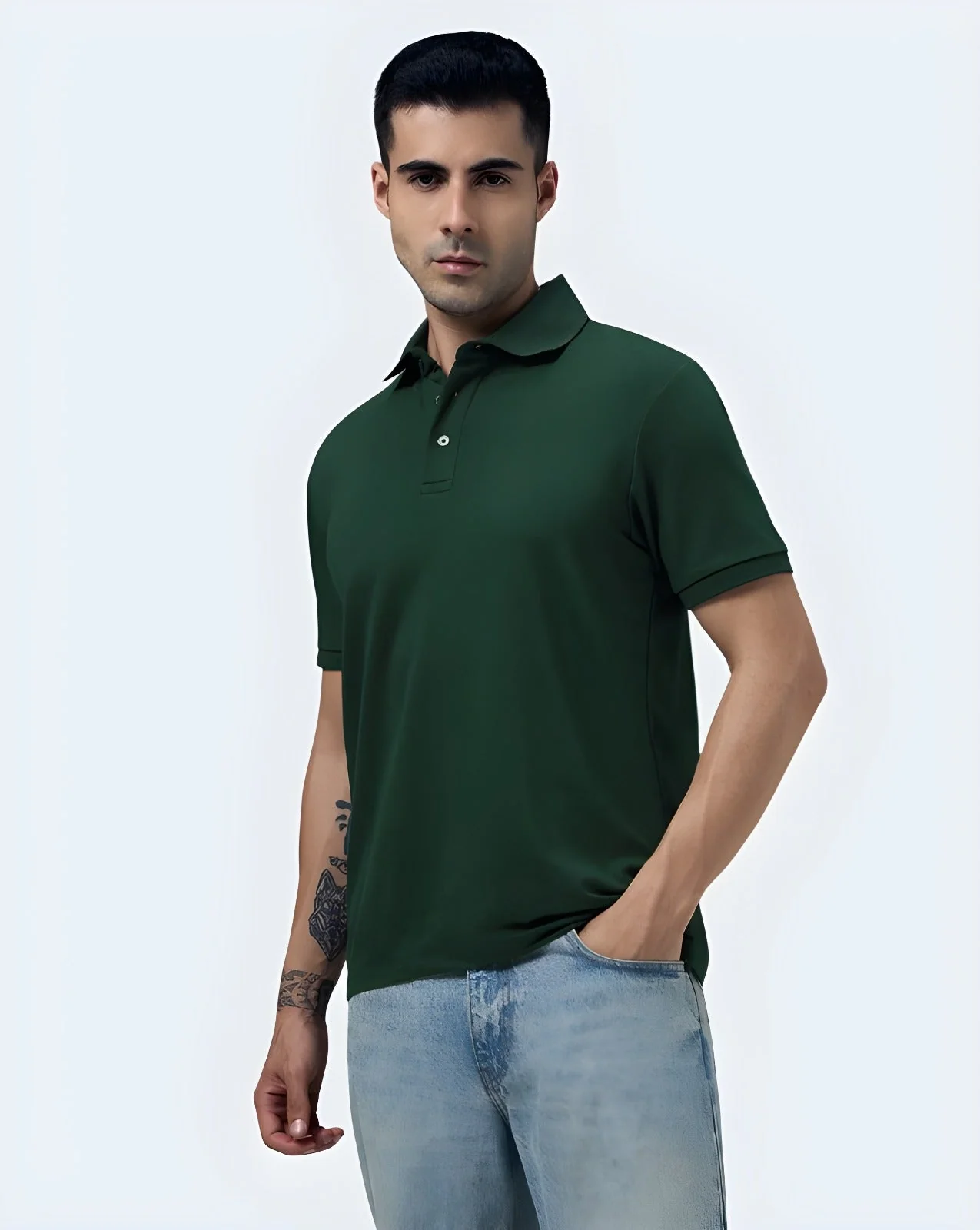 Men's Polo: Green - Image 3