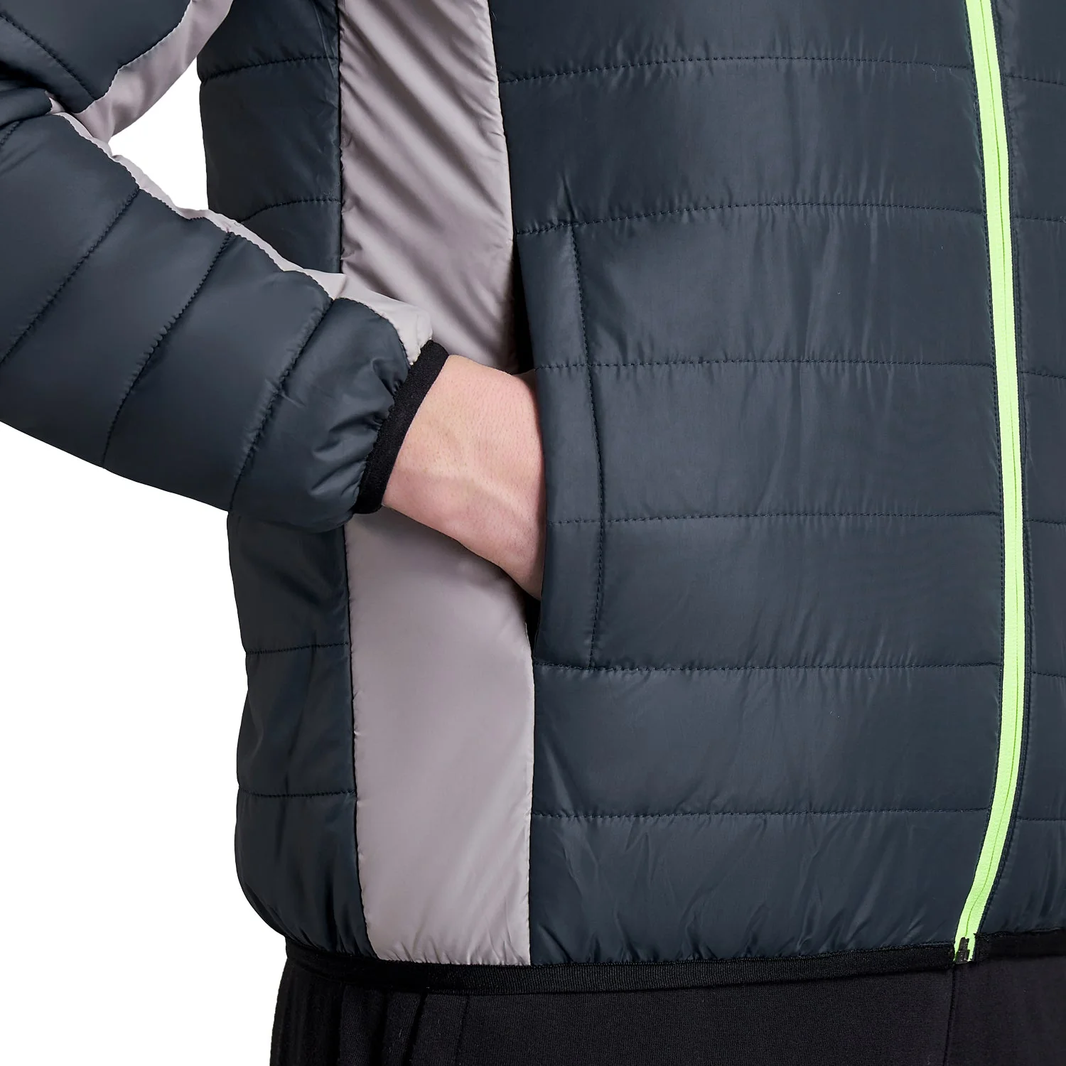 Mens Quilted Hooded Bomber Jacket - Navy - Image 7