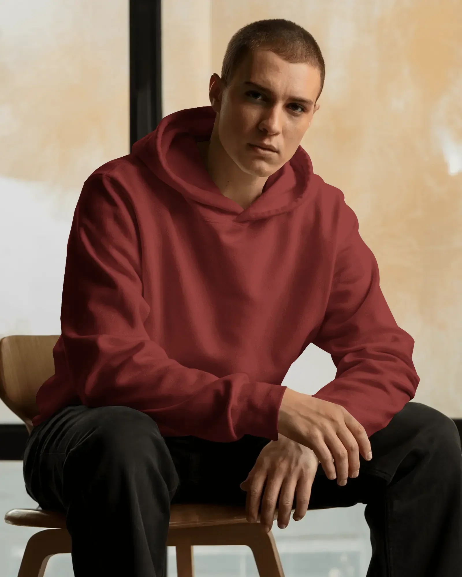 Mercury X Premium 300 GSM Fleece Hoodie (Maroon) – Ultra-Soft, Heavyweight Streetwear Essential - Image 4