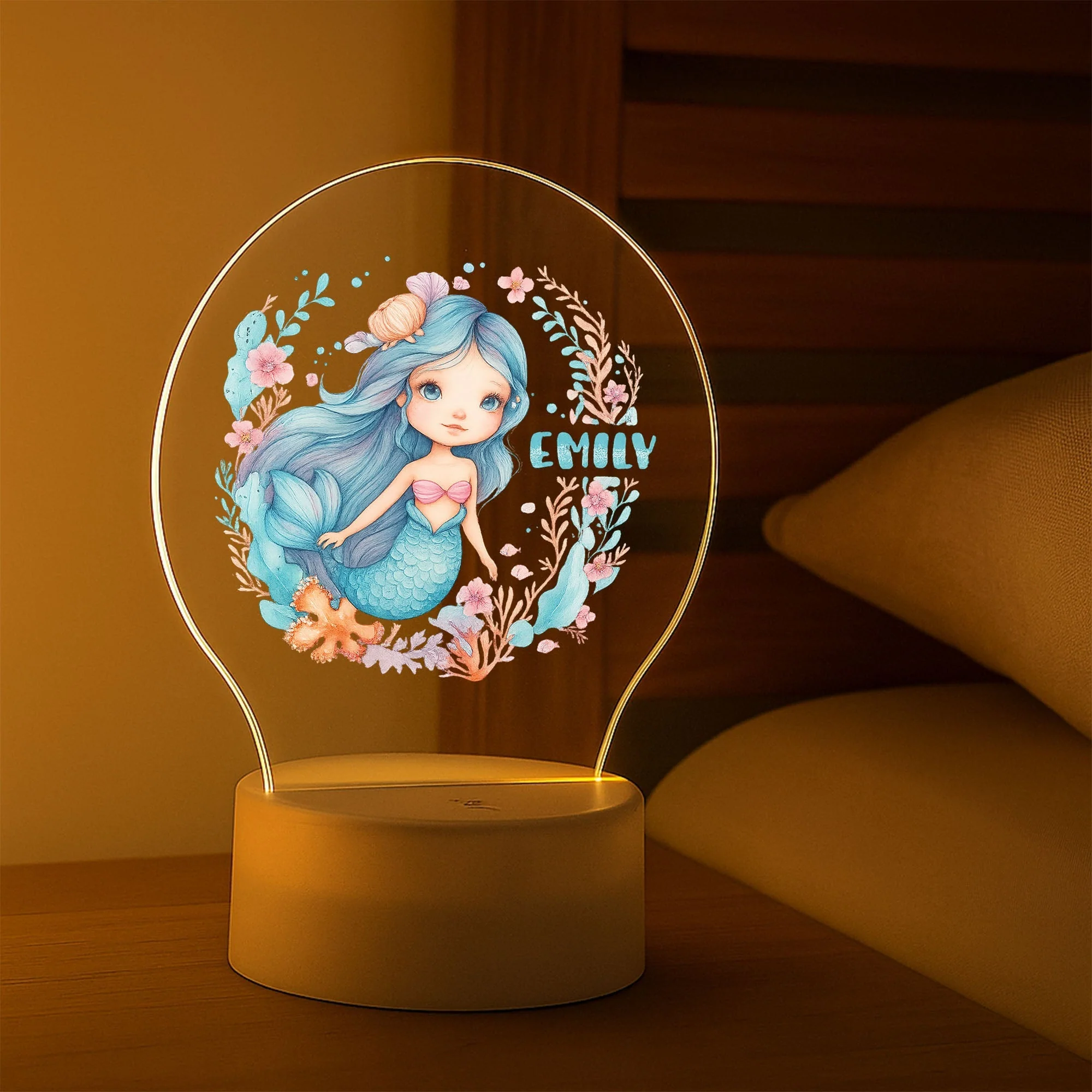 Mermaid Night Light | Kids Bedroom Decor | Children's Lights | Kids Bedrooms - Image 3
