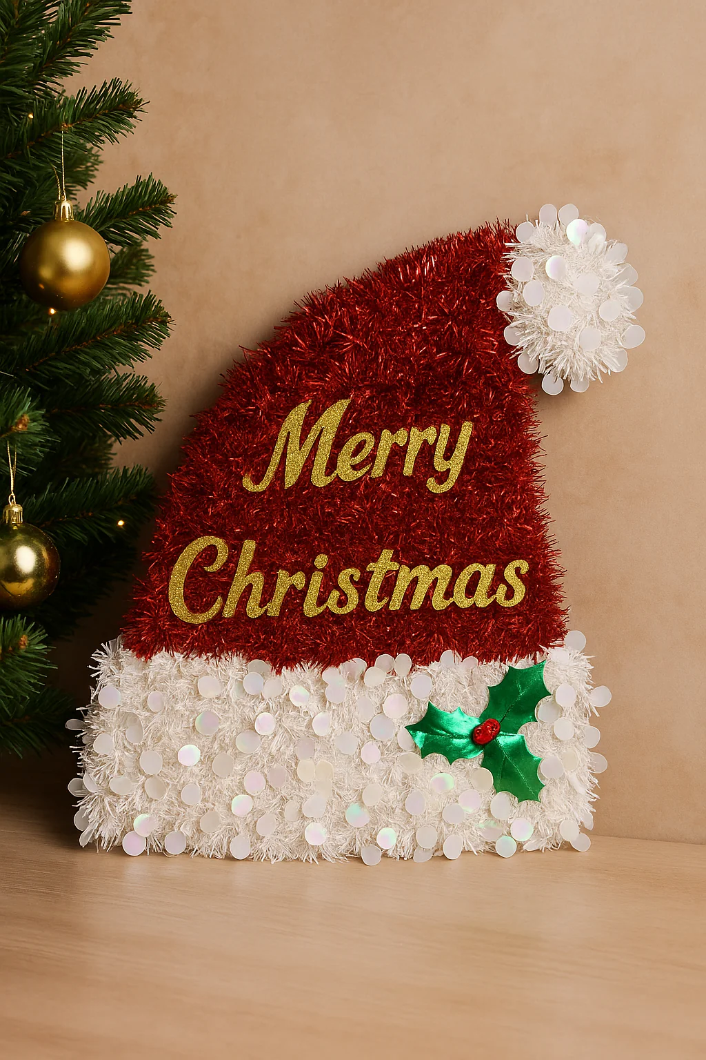 Merry Christmas Santa Hat Wall Décor - Image 2