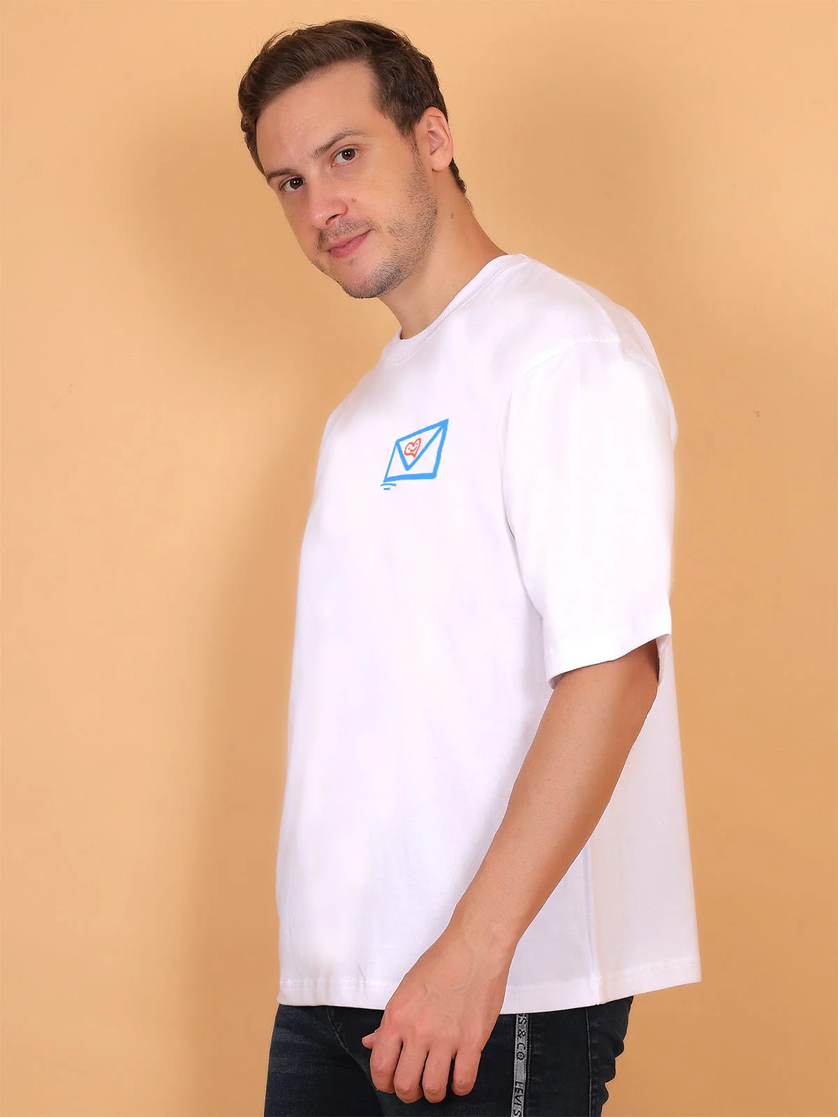 Message Doodle White Oversize T-Shirt - Image 3