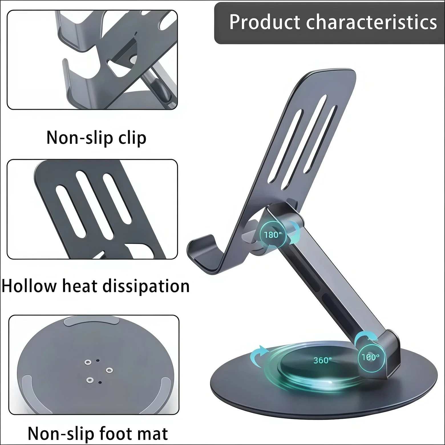 Metal 360 Rotatable Phone Stand With Anti Slip Holder - Flexo - Image 10