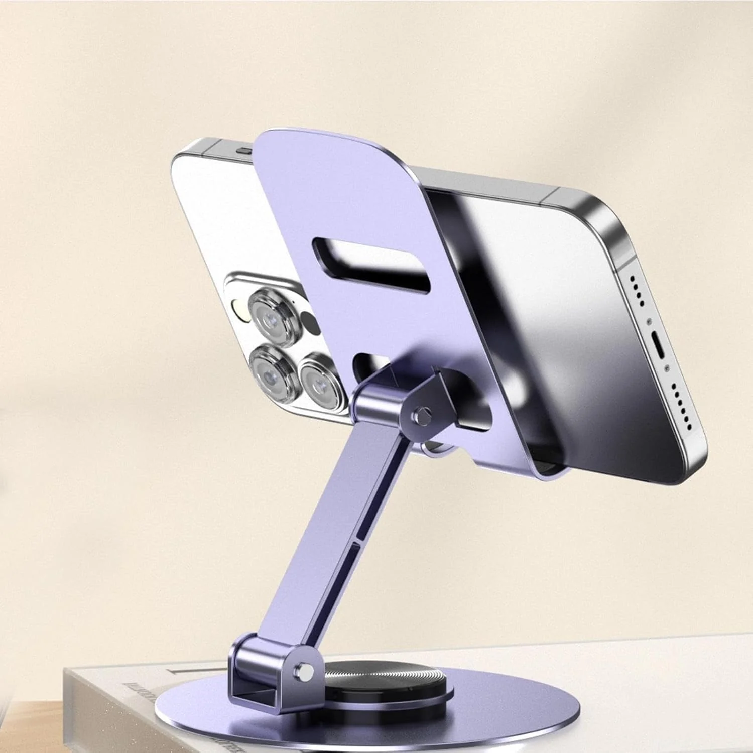 Metal 360 Rotatable Phone Stand With Anti Slip Holder - Flexo - Image 13