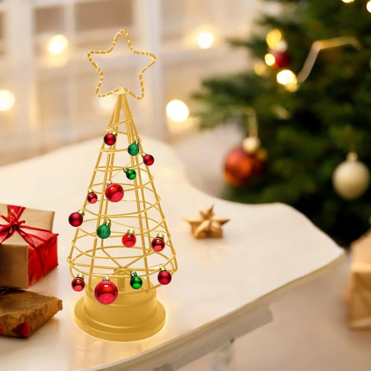 Metal Decorative Christmas Tree – Tabletop Ornament Display - Image 5