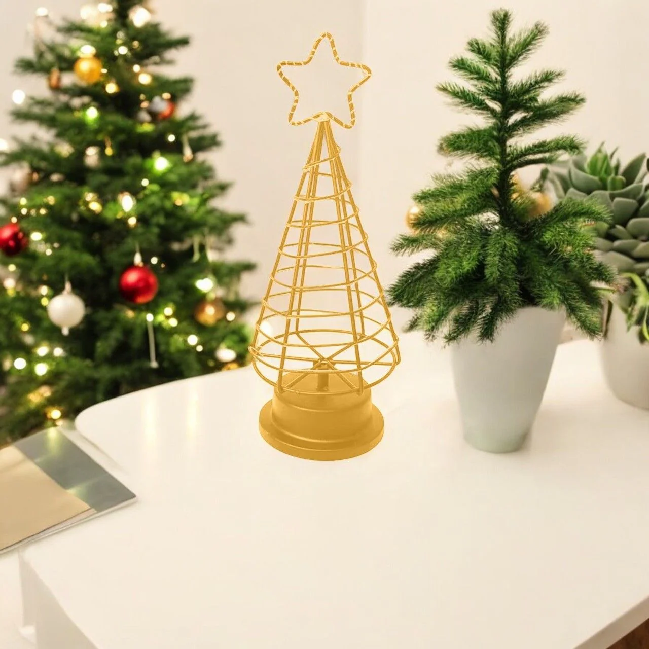 Metal Decorative Christmas Tree – Tabletop Ornament Display - Image 6