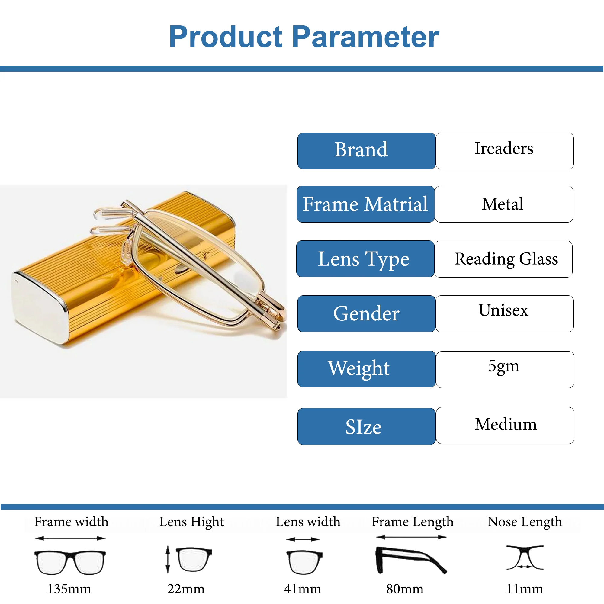 Metal Foldable Golden One Power Zoom Reading Glasses(MFRG2) - Image 10