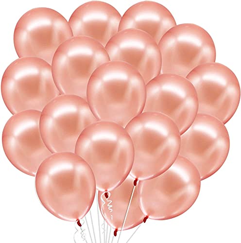 Metallic Shining Latex Balloons Rose Gold Color(Pack of 50) - Image 3