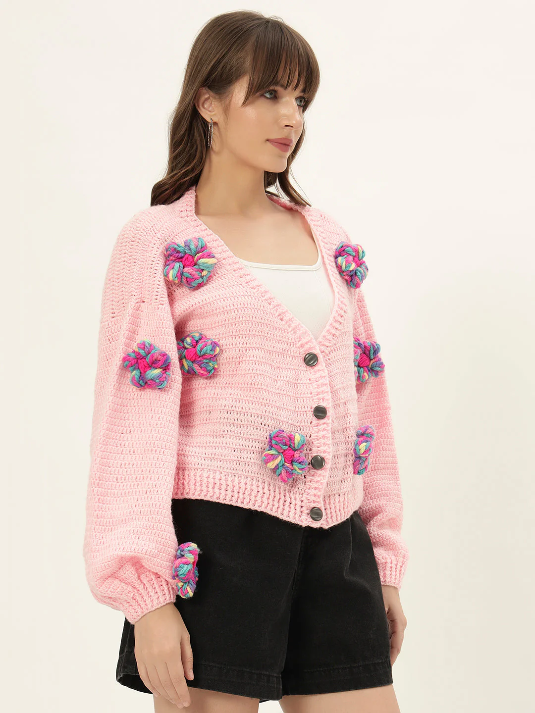 Metta Multipink Daisy cardigan - Image 4
