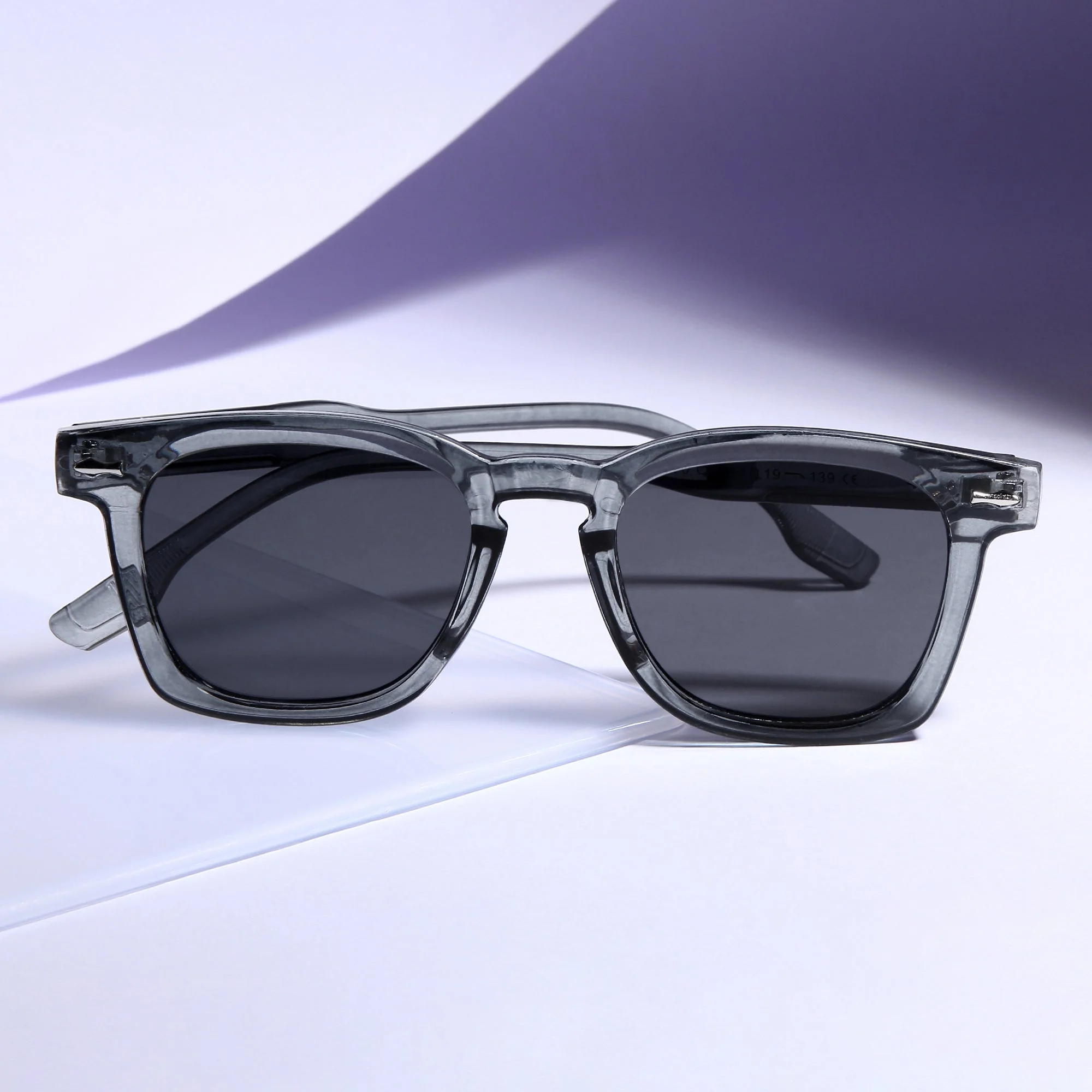 Michel Grey Black Square Sunglasses - Image 6