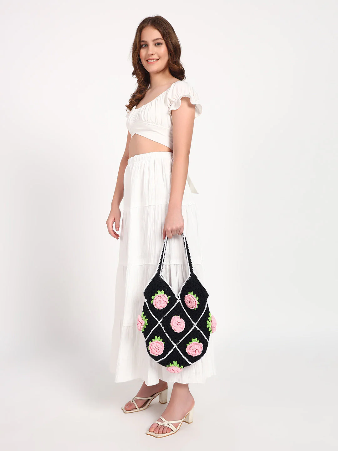 Midnight Bloom Crochet Handmade Bag - Image 2