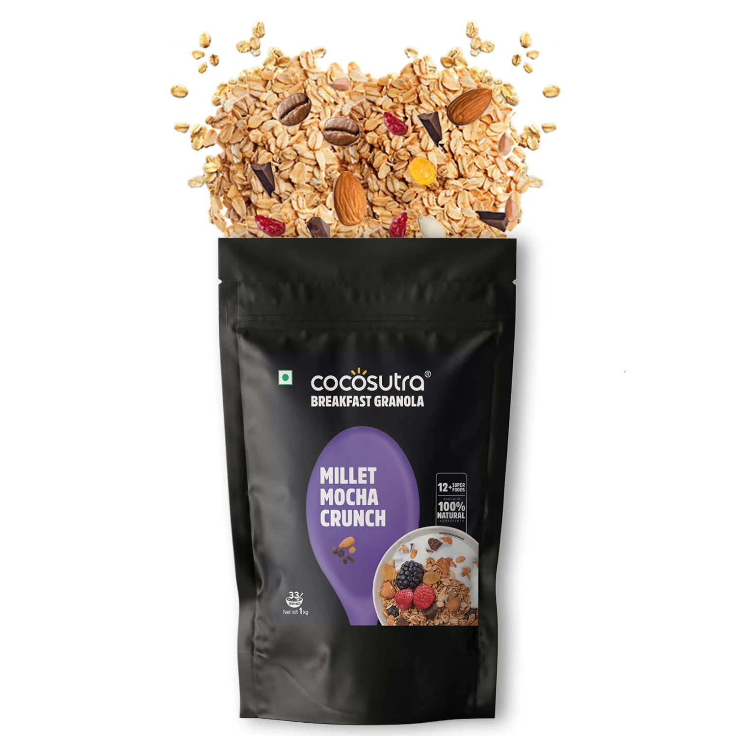 Millet Mocha Crunch Breakfast Granola - Coffee & Chocolate Blend | 1 kg - Image 5