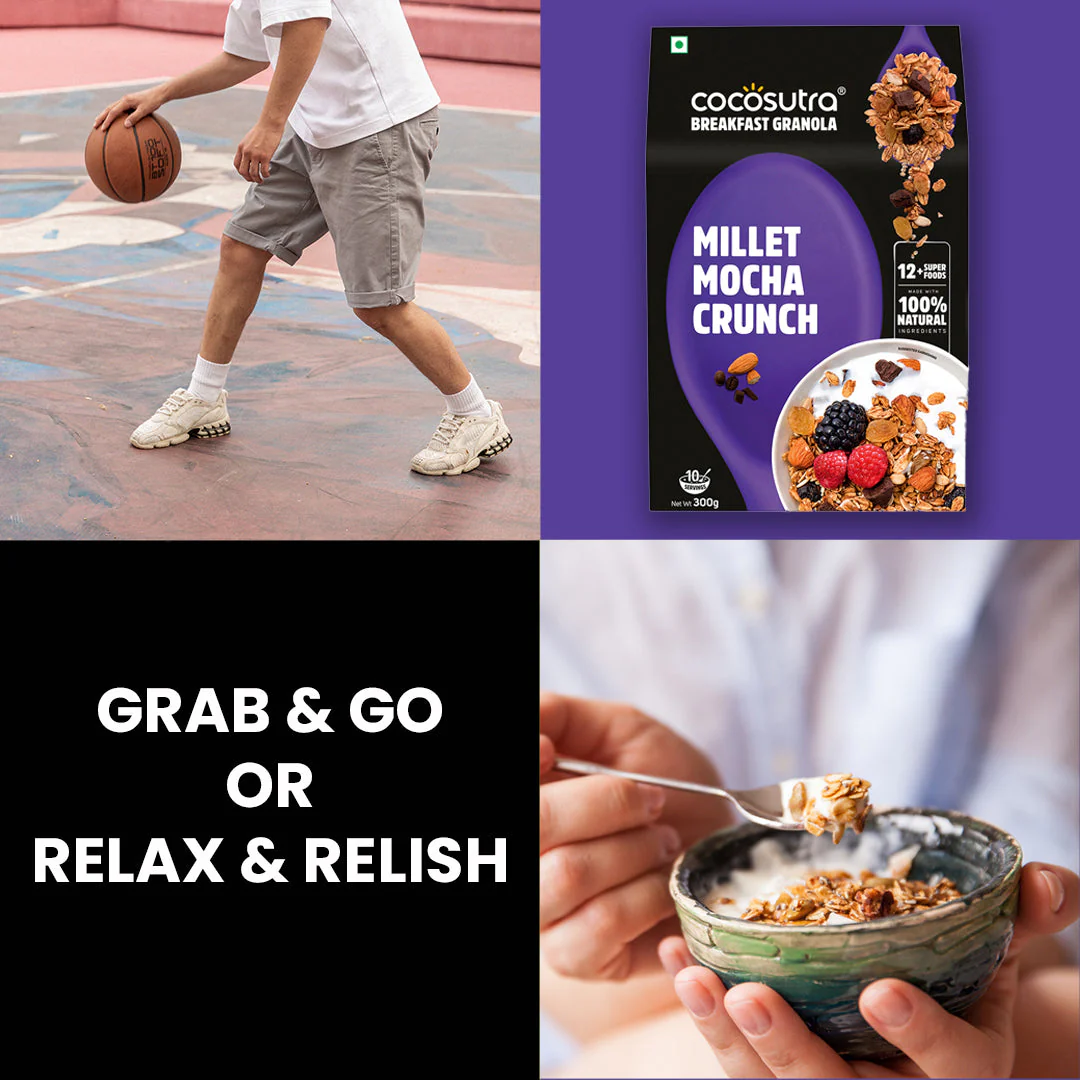 Millet Mocha Crunch Breakfast Granola – Coffee & Chocolate Blend | 300 g - Image 8