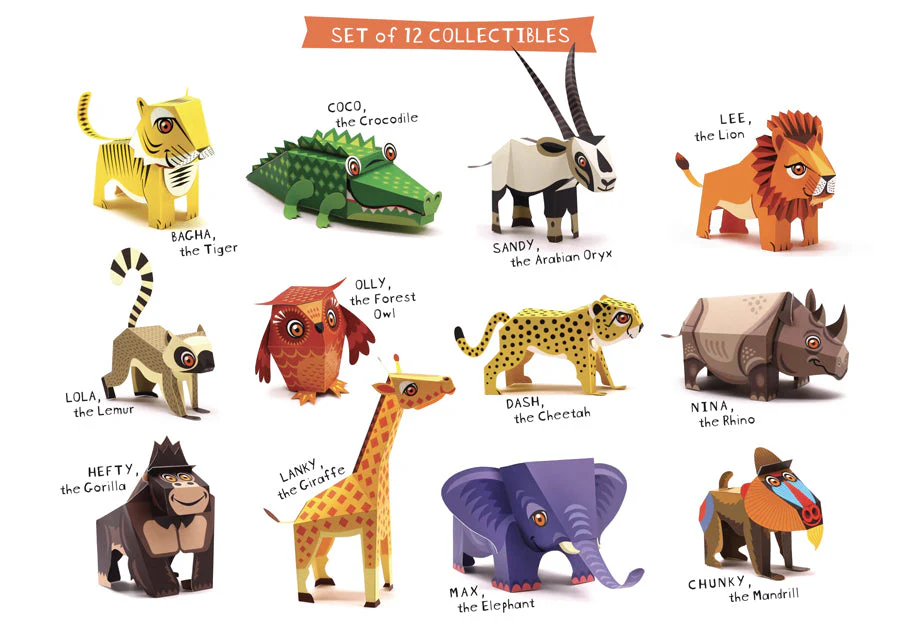 Mini Arabian Oryx DIY Animal Paper Craft Kit - Image 5