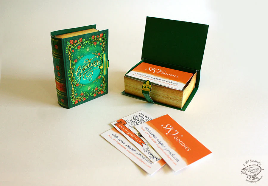 Mini Book Box: Green Design - DIY Paper Craft Kit - Image 3