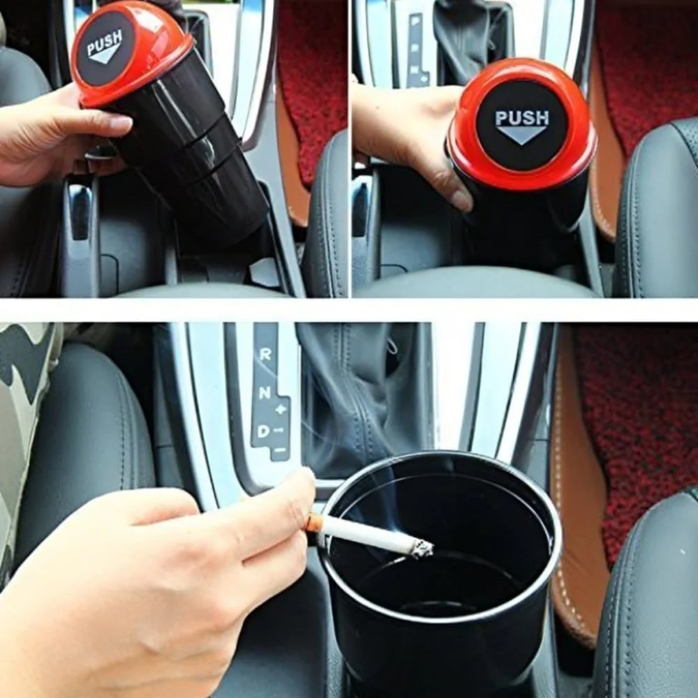 Mini Car Dustbin with Push Lid-Assorted Colors - Image 4