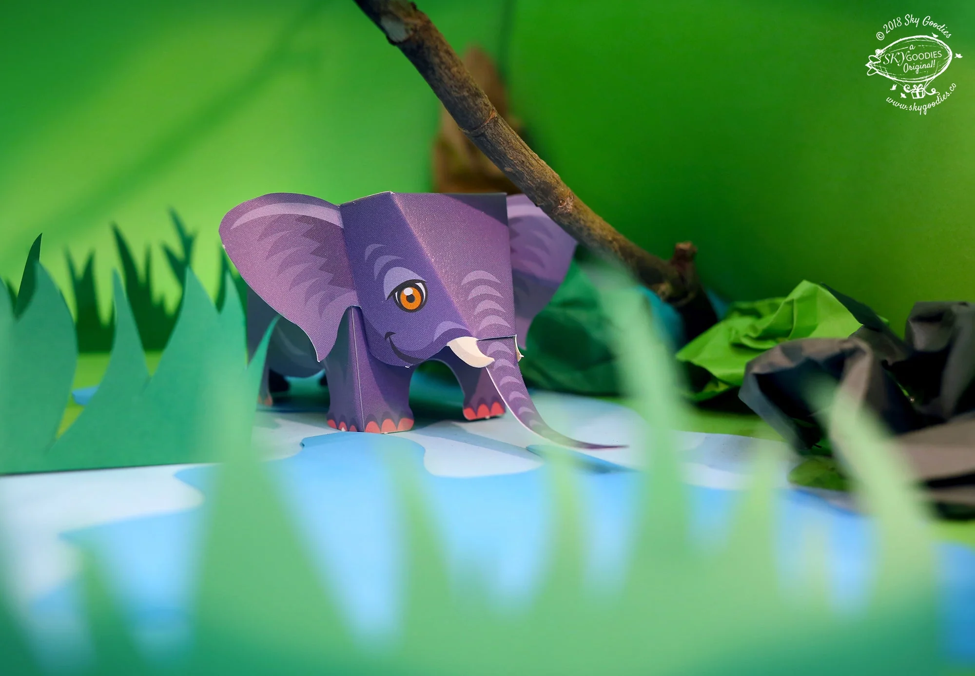 Mini Elephant DIY Animal Paper Craft Kit - Image 3