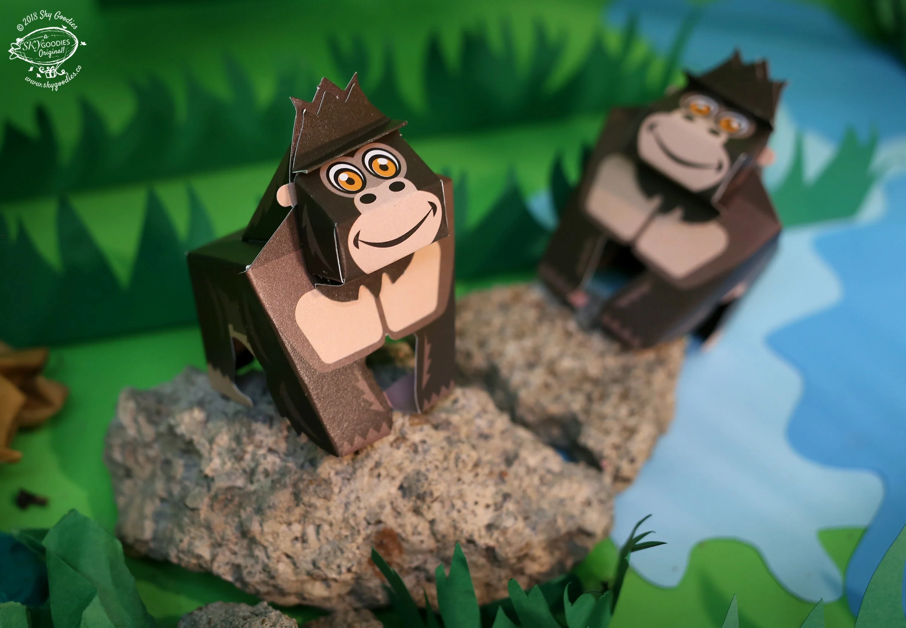 Mini Gorilla DIY Animal Paper Craft Kit - Image 2
