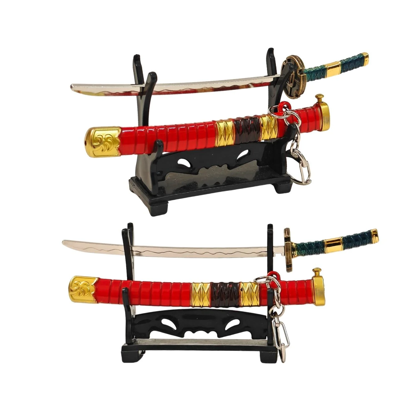 Mini Metal Katana Keychain (not sharp, 15 cm) | Button open (katana stand not included) - Image 2