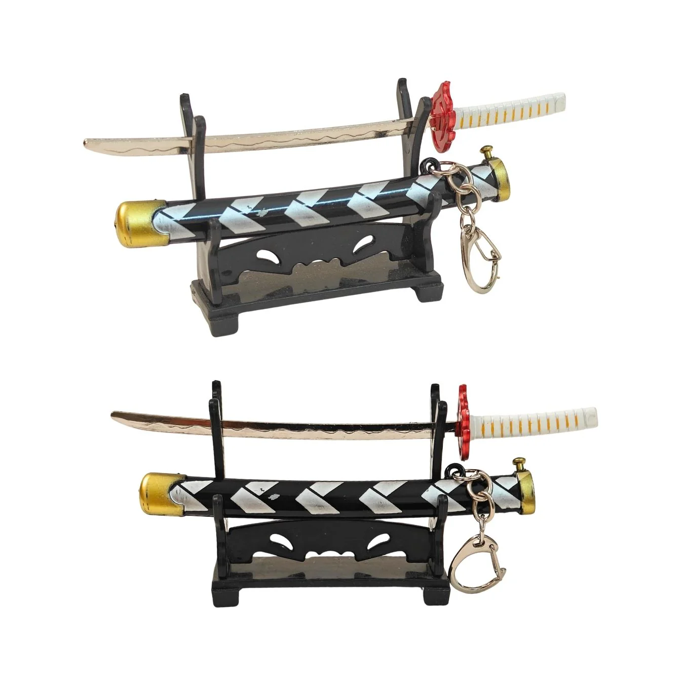 Mini Metal Katana Keychain (not sharp, 15 cm) | Button open (katana stand not included) - Image 6