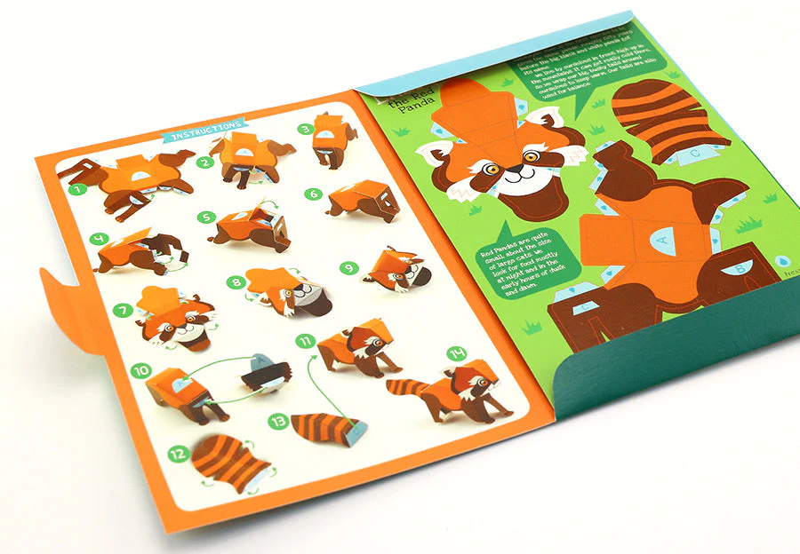 Mini Red Panda DIY Animal Paper Craft Kit - Image 3
