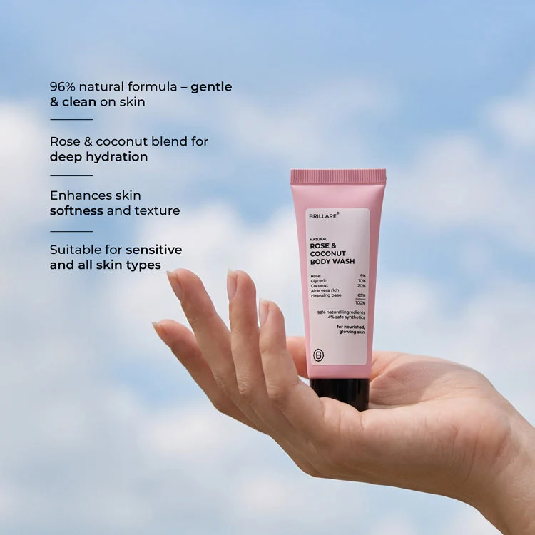 Mini Rose & Coconut Body Wash (20ml) - Image 3