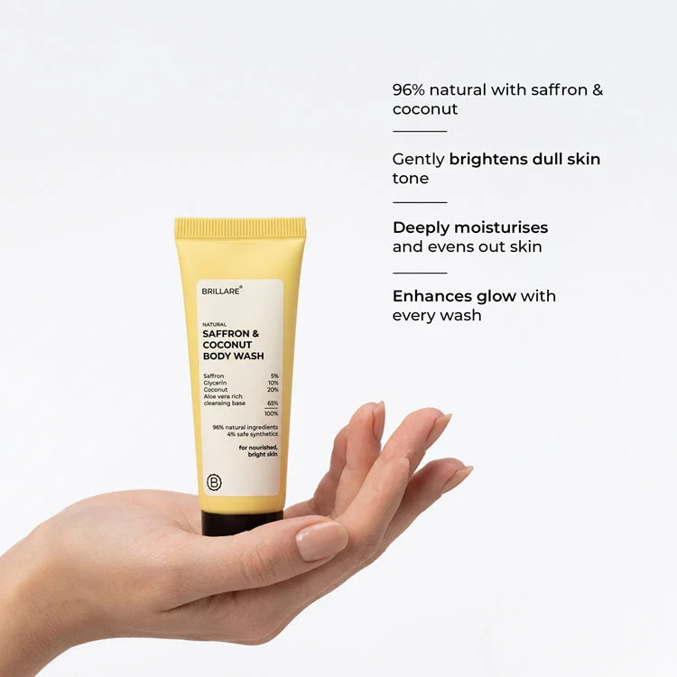 Mini Saffron & Coconut Body Wash (20ml) - Image 3